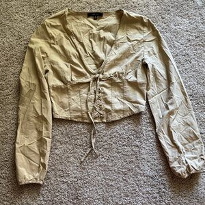 Love Tree Tan Long Sleeve Blouse